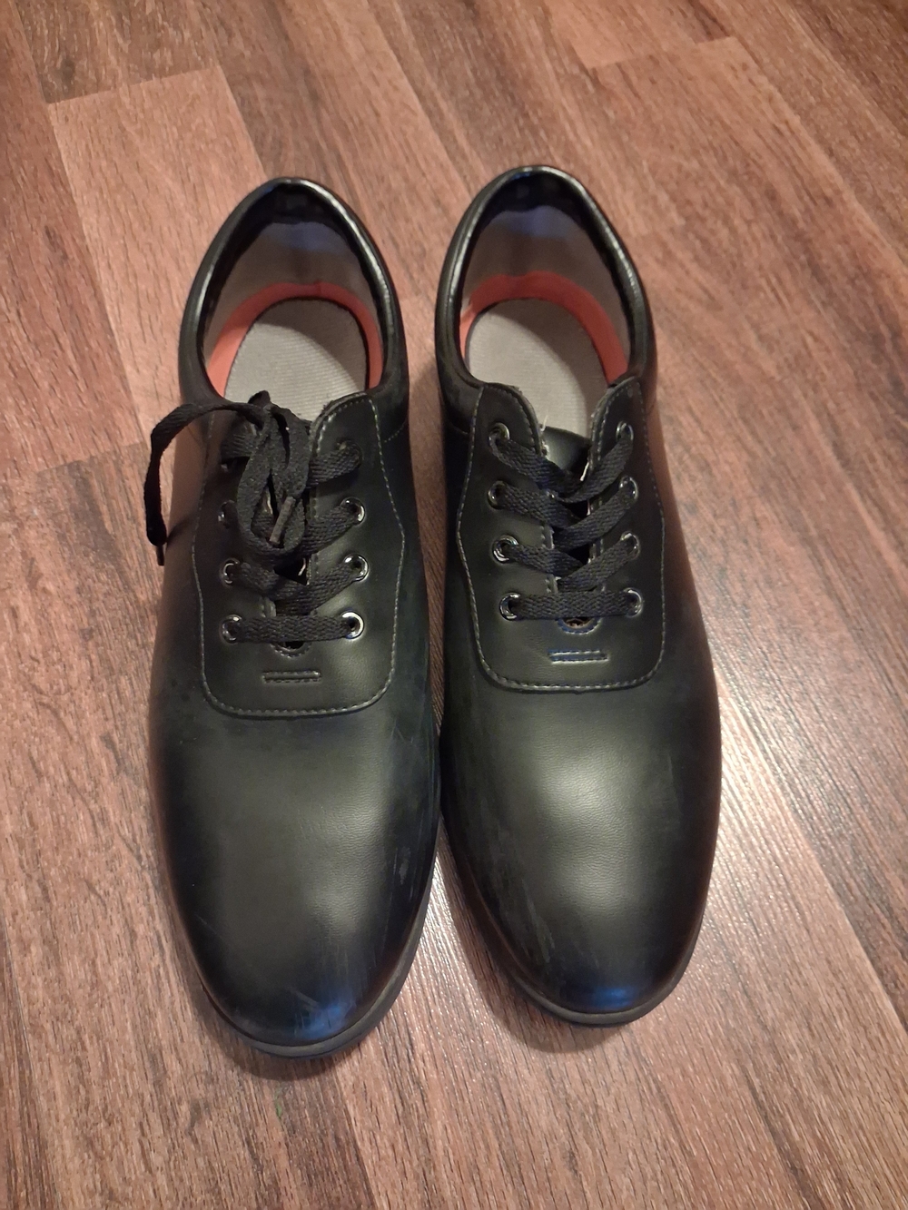 Men's Black Leather Lace-Up Casual Shoes